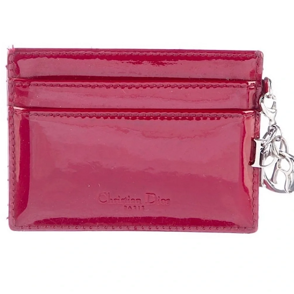 Dior Cannage Red Patent Leather Card Holder VALENTINES DAY SALE! $199 - Picture 4 of 6